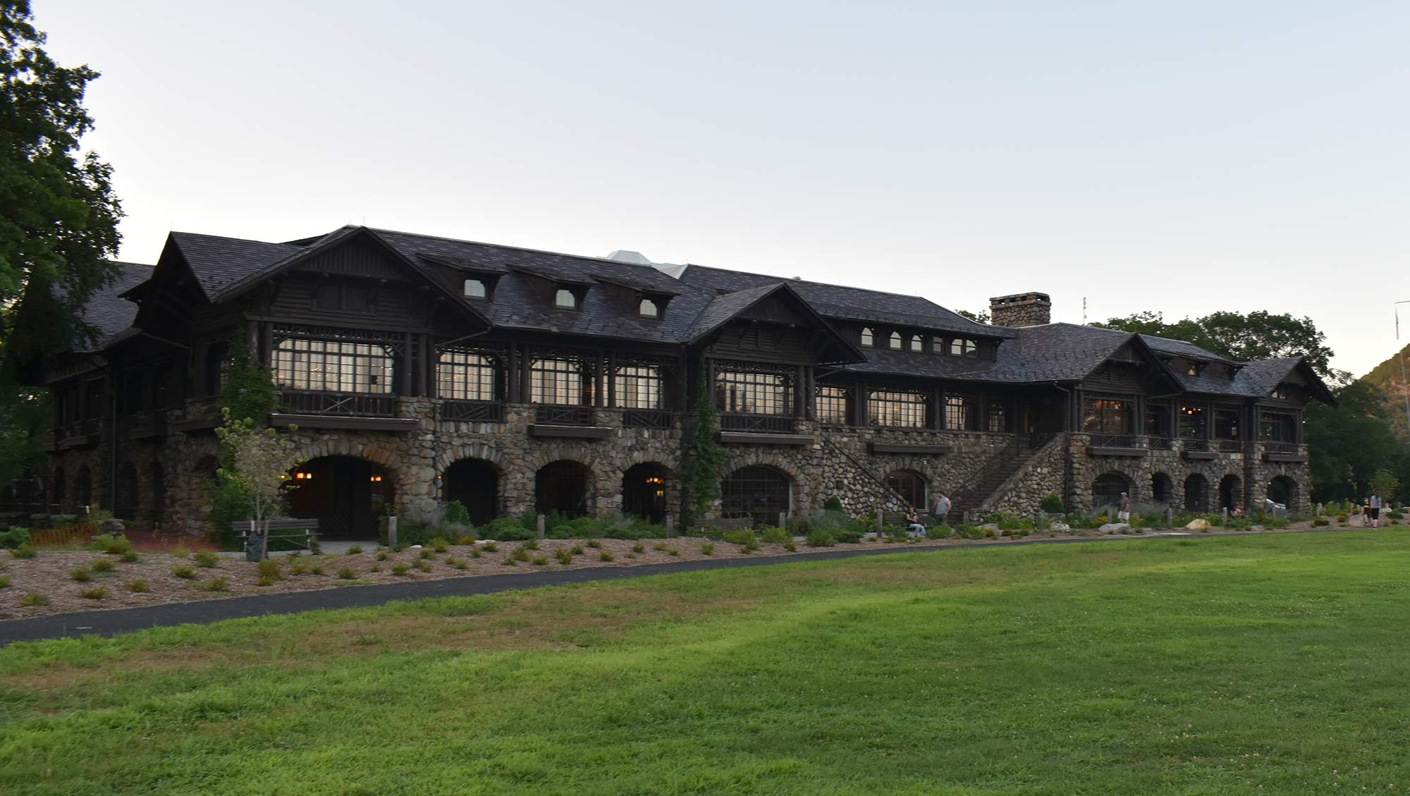 The historic stone and timber inn at Bear Mountain